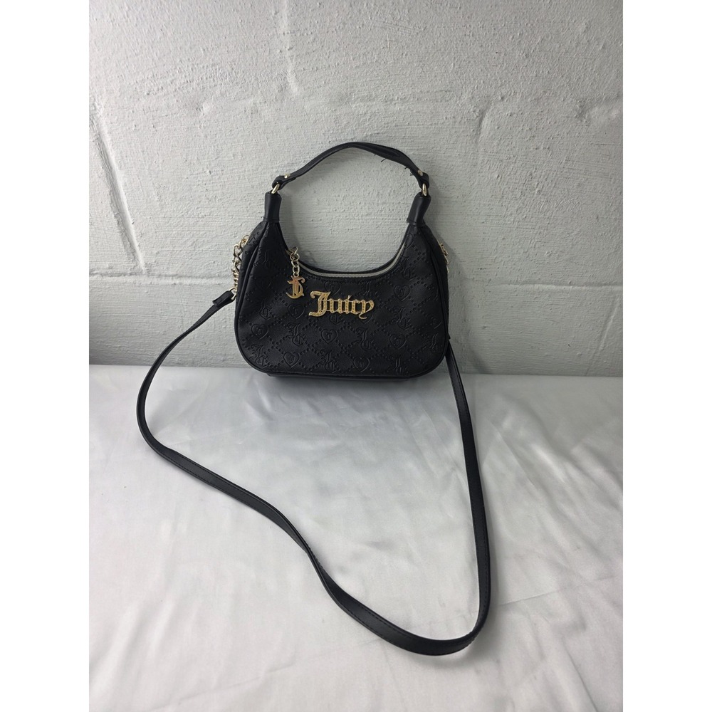 Juicy Couture Coho‎ Charmed Black Liquorice Crossbody Mini Shoulder Bag Gold